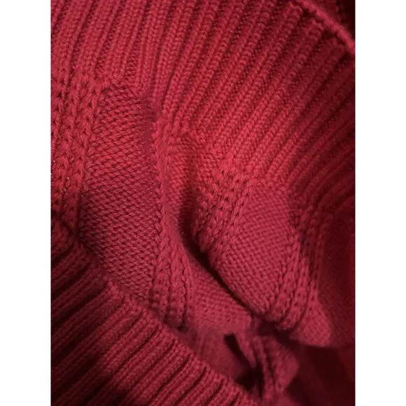 CHAPS RALPH LAUREN Men's RED Crew Neck Cotton Cable-Knit Sweater XXL NWT